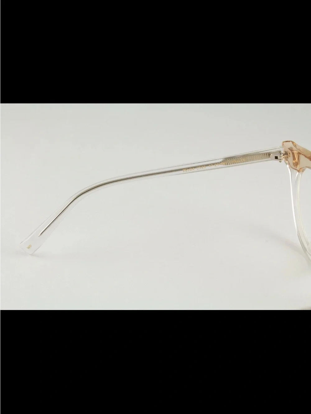 Warby Parker Zelda Leith 47mm Crystal Peach & Gold Rimless-Style Glasses RARE